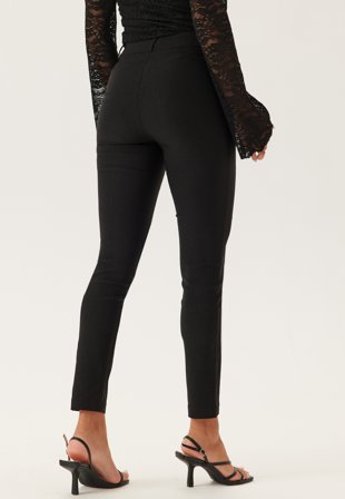 Bubbleroom - Stretchy Ankle Push-Up Trousers - Black - Kläder