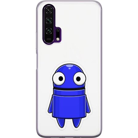 Kompatibel Mobilcover til Honor Honor 20 Pro Blå tegnet karakter med store øjne og et venligt udtryk i minimalistisk design