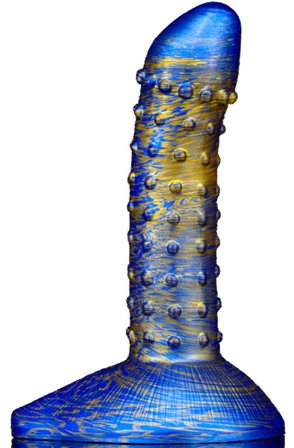 Metallic Fantasy Dildo Saperli Blue/Gold 19 cm Dragon dildo - Blushme.se
