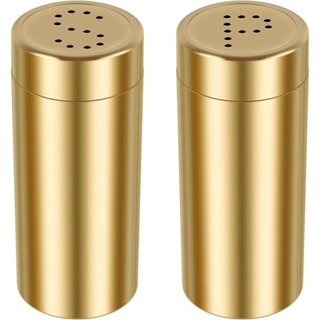 Kryddburkar i rostfritt stål 2 st Salt- och pepparströare Set Praktisk salt- och pepparströare för grillning hemma (Guld)