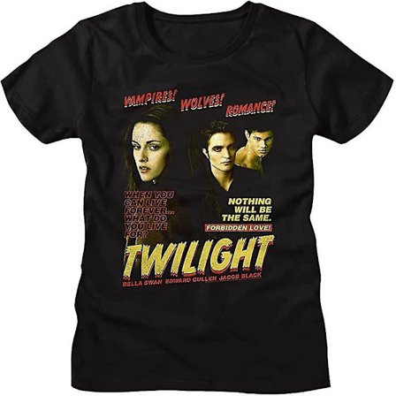 Twilight T-shirt Vampyrer Wolves Romantik Kortärmad T-shirt dam T-shirt i vintage Grafisk T-shirt