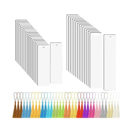 35 stk. Sublimering Bogmærke Blanke Varmeoverførsel Mdf Bogmærker Diy Bogmærker Med Hul Og Farverige T