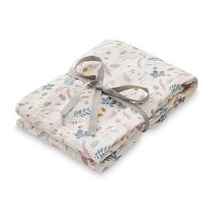Cam Cam Pressed Leaves Rose Muslin Blanket - Textile - One size - Pink - Junge