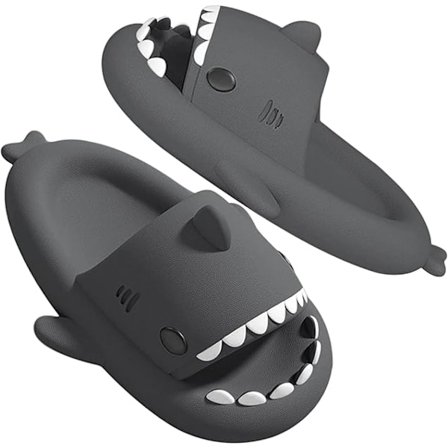 Gutter og jenter, hai-flip-flops for menn og kvinner, hai-tøfler, komfortable sklisikre tykksålede hai-sandaler for basseng