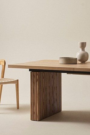 Jotex - Matbord Med Iläggsskiva 105x196+45 Cm MDF Natur PALANZO - Köp Matbord hos Jotex