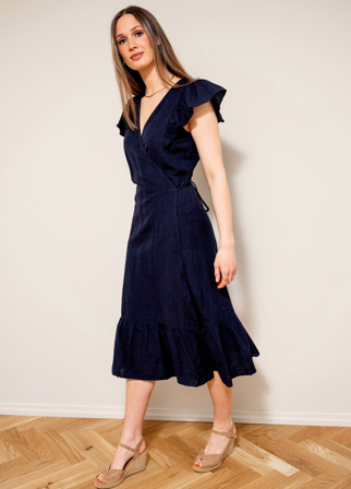 MISSMAYA - Valeria Dress Marine Linen - S