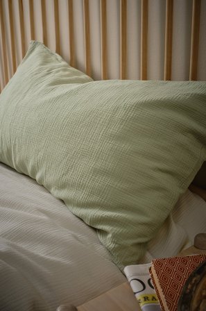 Jotex - Putetrekk i Musselin 50x90 Cm Salviegrønn - AMILIA - Kjøp Putevar hos Jotex