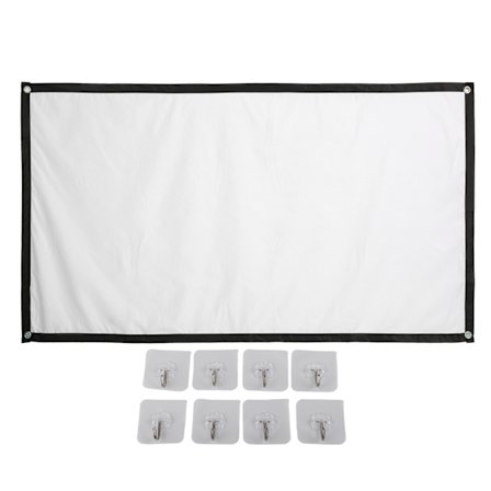 Projektorduk 100 tommer HD Rynkefri Sammenfoldelig Bærbar Projektionsskærm med Krog til Hjemmekontor