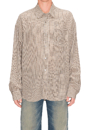 Hope Room shirt Soft Grey Check Överdelar Herr Grå 52