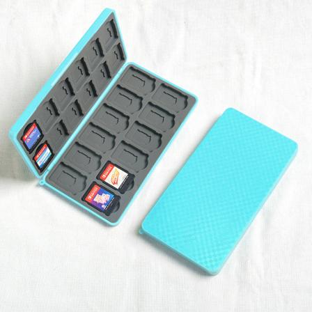 Nintendo Switch -pelikorttikasetti, hiilikuitukuvioinen magneettinen säilytyslaatikko NS -peli Blue