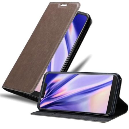 Coque pour WIKO VIEW 2 GO Housse en MARRON CAFÉ Etui Case Cover Protection Portefeuille Wallet