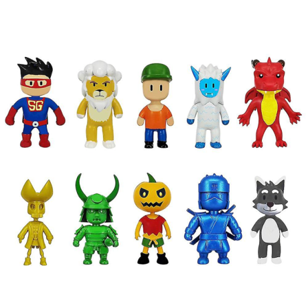 10 kpl/setti Stumble Fall Guys -figuuri lelut Pvc-malli Figuriini Minihahmot Setti Kakunpäällinen Koriste Juhlatarvikkeet Lahjat Db