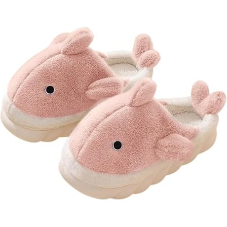 Plush Hjemmesko til Mænd og Kvinder, Tegneserie Haj Dyr Bomulds Slippers, Vinter Indendørs Varme Slippers, Bløde og Komfortable Tyksålede Sko