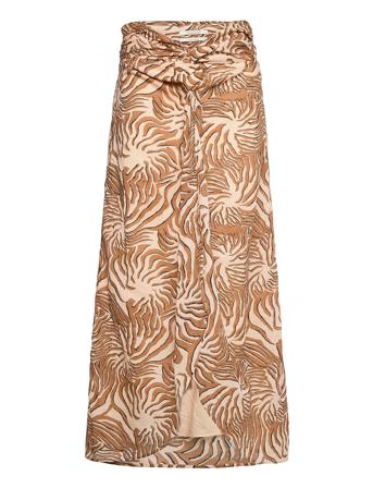 Organic Cotton Printed Skirt With Knot Detail Brown Scotch & Soda