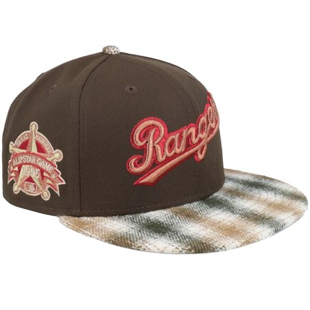 New Era - MLB Brown fitted Czapka Z Daszkiem - Texas Rangers Fall Adventure 59FIFTY 95 All Star Game Walnut/tanplaid/Grey Fitted @ Hatstore