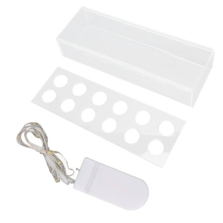 Rektangulær Klar Akryl Blomstervase Lang Midtstykke Boks med 12 Hull