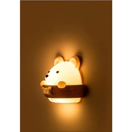 Söt björnformad LED-nattlampa uppladdningsbar plug-in-fjärrkontroll
