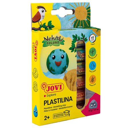 JOVI Plastilina Pâte à modeler ensemble de 6 Nature 15 g