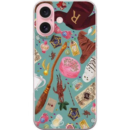 Yhteensopiva Puhelinkuori Apple Apple iPhone 16 Maaginen kuvaus velhon sauva, hatun ja mielikuvituksellisten esineiden kanssa leikkisässä satumaises