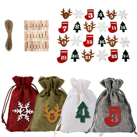 Gör-det-själv adventskalender hängande förpackningssträng