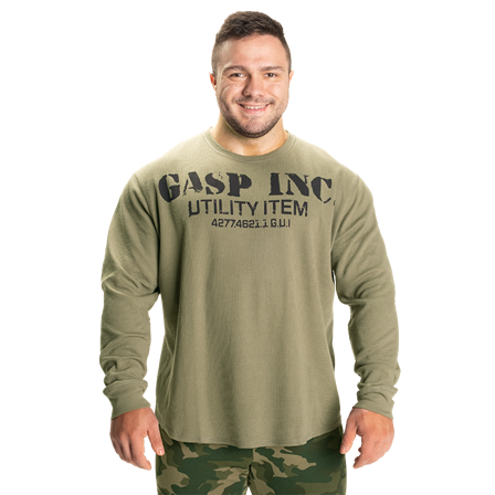 GASP Thermal Gym Sweater, Washed Green