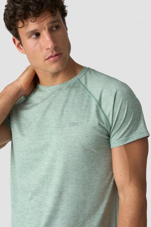 Training Mesh T-shirt Men Light Faded Moss Melange