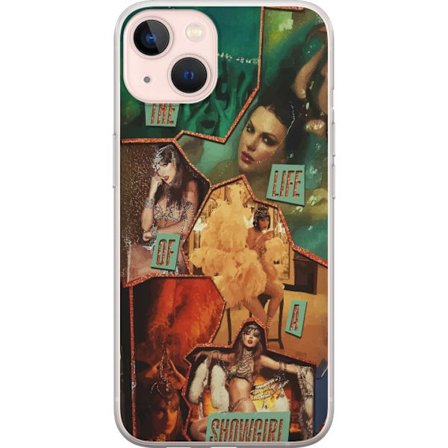 Kompatibelt Mobilskal till Apple Apple iPhone 13 mini Taylor Swift Livet som Showgirl - Gyllene Showgirl med Hatt och Glamour