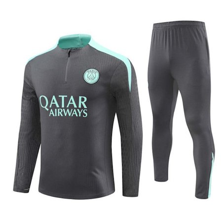 24-25 Paris Ny Fotboll Vuxen Långärmad Halv Dragkedja Träningsdräkt Kostym Spelarversion 24-25 Paris Mörkgrå] L