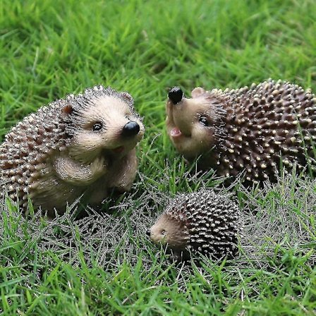 2025 Nyt 3-pak Havedyrsfigurer - Søde Pindsvinefigurer - Haveskulptur - Udendørs Dekoration Til Have Og Terrasse