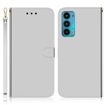 Mirror Motorola Edge (2021) fodral - Silver/Grå