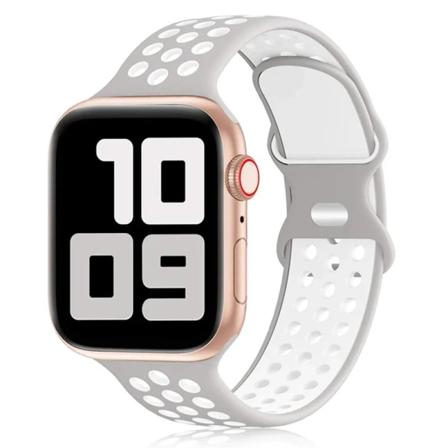 Rem för Apple Watch Band 49mm 44mm 45mm 42mm 41mm 38mm 40mm correa Silikon sportarmband iwatch 8 SE 7 6 5 Ultra 49mm Grey White 42 44 45 49mm