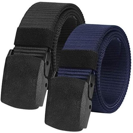 2-osainen unisex-vyö nailonista valmistettu kangasvyö naisille ja miehille, portaattomasti säädettävä kangasvyö, pituus 130 cm, leveys noin 3,8 cm, 