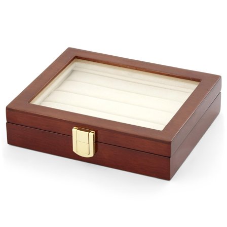 Coffret boutons de manchette poli marron pour hommes - Boîtiers de rangement pour boutons de manchette