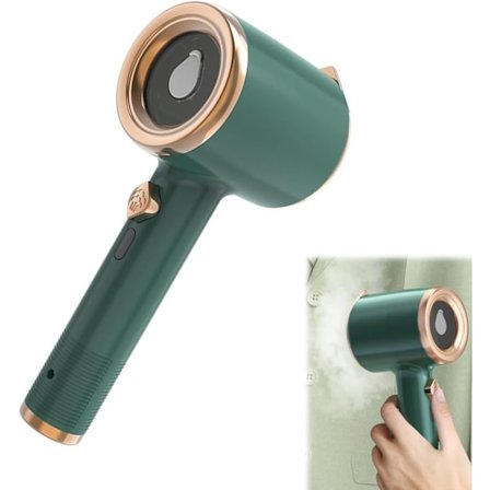 (Grøn) Mini folde strygejern, foldbart dampstrygejern (med 50 ml vandtank), 180 graders foldbar strygemaskine, mini rejsejern, egnet til hjem og 