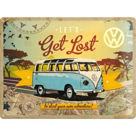 Metallskylt 30Ã—40 cm Volkswagen, LetÂ ́s get lost
