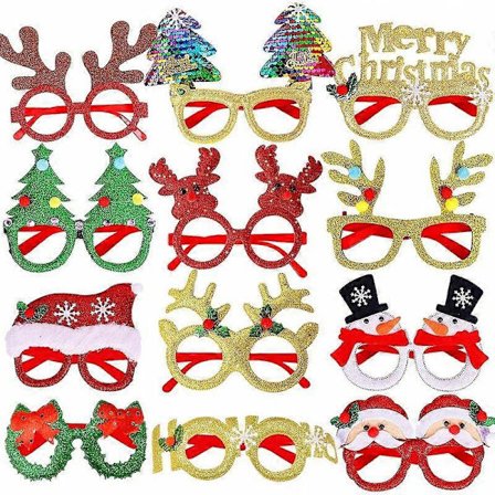 Julefrokost Briller, Sjove Julebriller, Kostume Rekvisitter til Festlige Fejringer, Fotoboks Tilbehør, Unik Gaveidé[YJD]