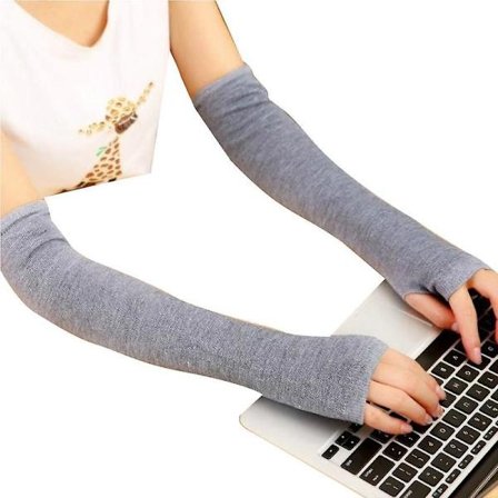 Dame Vinter Armvarmere Handsker Kashmir Fingerløse Lange Handsker Ensfarvet Varm Gave