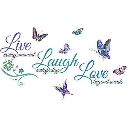 GHYT Inspirerende citater vægklistermærker sommerfugl motiverende bogstaver positive ordsprog DIY klistermærke vinyl kunst vægmaleri til soveværelse 
