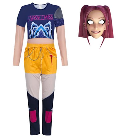 Ny K-POP Demon Hunters Maske Cosplay Prop til Kvinder Rollespil Tilbehør 2025&s10498 jumpsuit + maske&150 yards