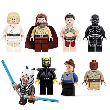8 st Star Wars Samlade Barnbyggsten Minifigur Luke Kuigang Jin Savaqi Pedagogiska Leksaker