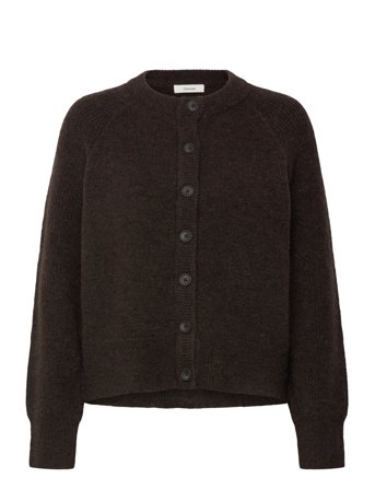 Selected Slfrena Ls Knit Cardigan Camp - Brown - S