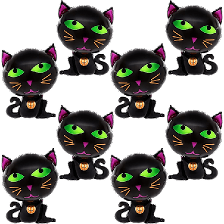 Pelottavat Halloween-Mustakissan Ilmapallot - Suuret 24 Tuumaa, Paketti 8 | Halloween-Ilmapallot, Halloween-Syntym p iv juhlat | Halloween-