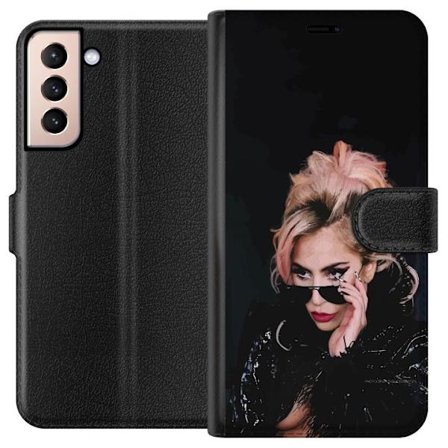 Kompatibelt Lommeboketui til Samsung Galaxy S21 Lady Gaga portrett med solbriller og dramatisk sminke i mørk glamorøs stil