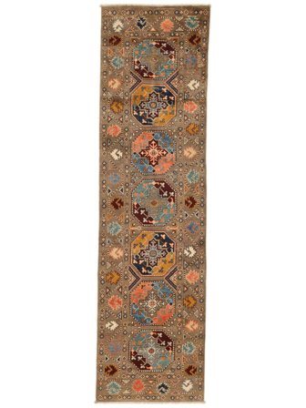75X280 Tapis Kazak Fine D'orient De Couloir Marron/Noir (Laine, Afghanistan) Carpetvista