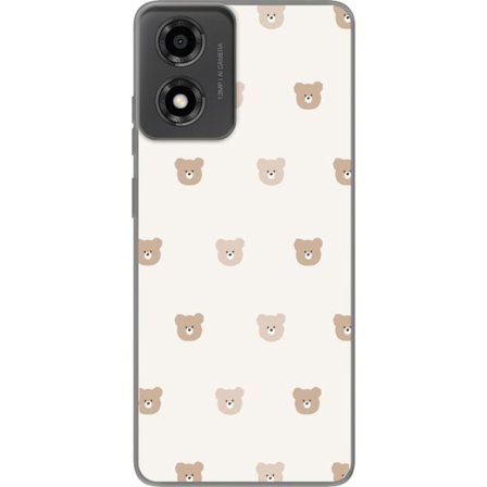 Kompatibelt Mobildeksel til Motorola Motorola Moto E14 Teddybakgrunn - søte teddybjørner mot en myk bakgrunn