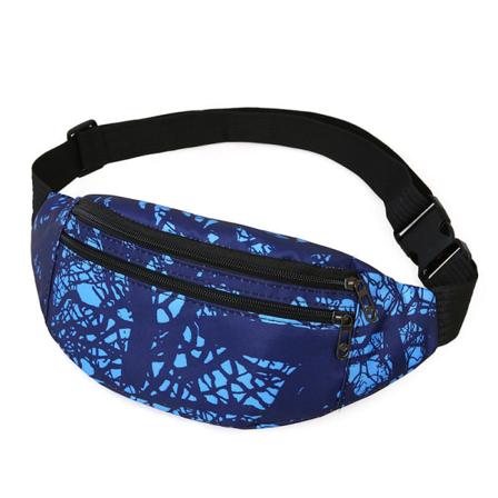 Menn kvinner Fanny Pack Midjeveske Løpesport Herre Dametelefon Utendørs Casual Satchel Blue & style one