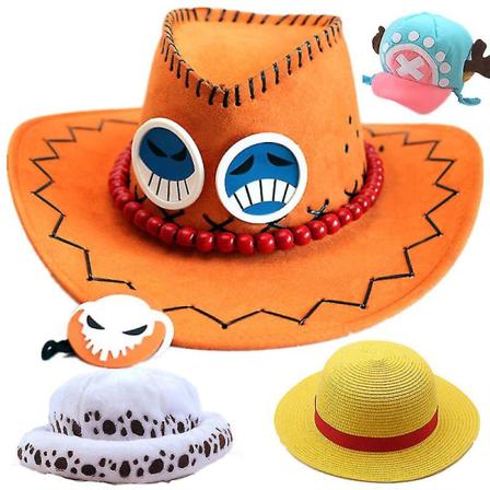 56-60 cm Portgas D Ess Monkey Luffy Tony Tony Chopper Trafalgar Law Hat Cosplay Adult Unisex Caps Kostymetilbehør D