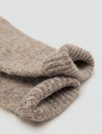 Mango Knitted Gloves - Beige - ONE SIZE