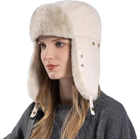 Vinterlue med øreklaffer for kvinner og menn - Ushanka Aviator Trooper jaktlue for utendørs ski snø vindtett caps