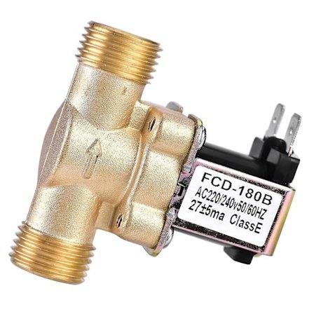 1/2" AC 220 V normaalisti suljettu messinki sähkömagneettinen magneettiventtiili veden ohjaamiseen helposti